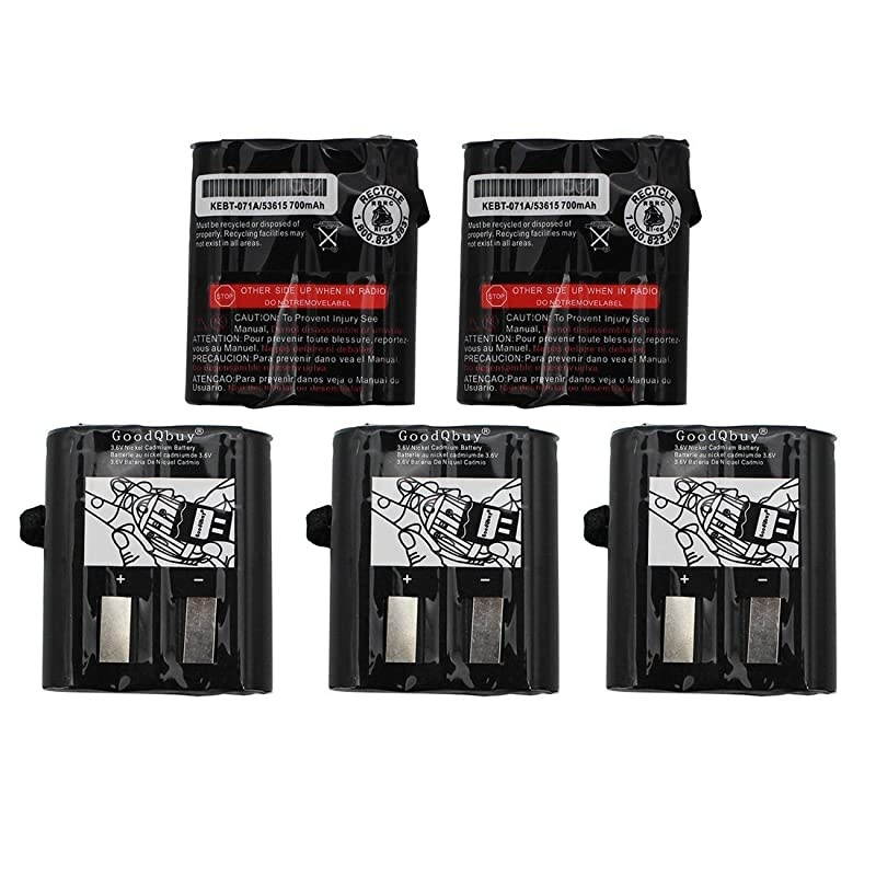 5Pcs 700mAh 36V Replacement NICD TwoWay Radio Battery Packs for Motorola Talkabout Radios MS350R MT350R EM1000 MC220R MR355 FV800 T4800