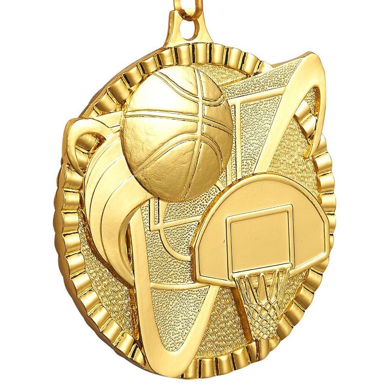 Juvale 3-Piece Award Medals Set - Metal Olympic Style Basketball, Gold, Silver, Bronze