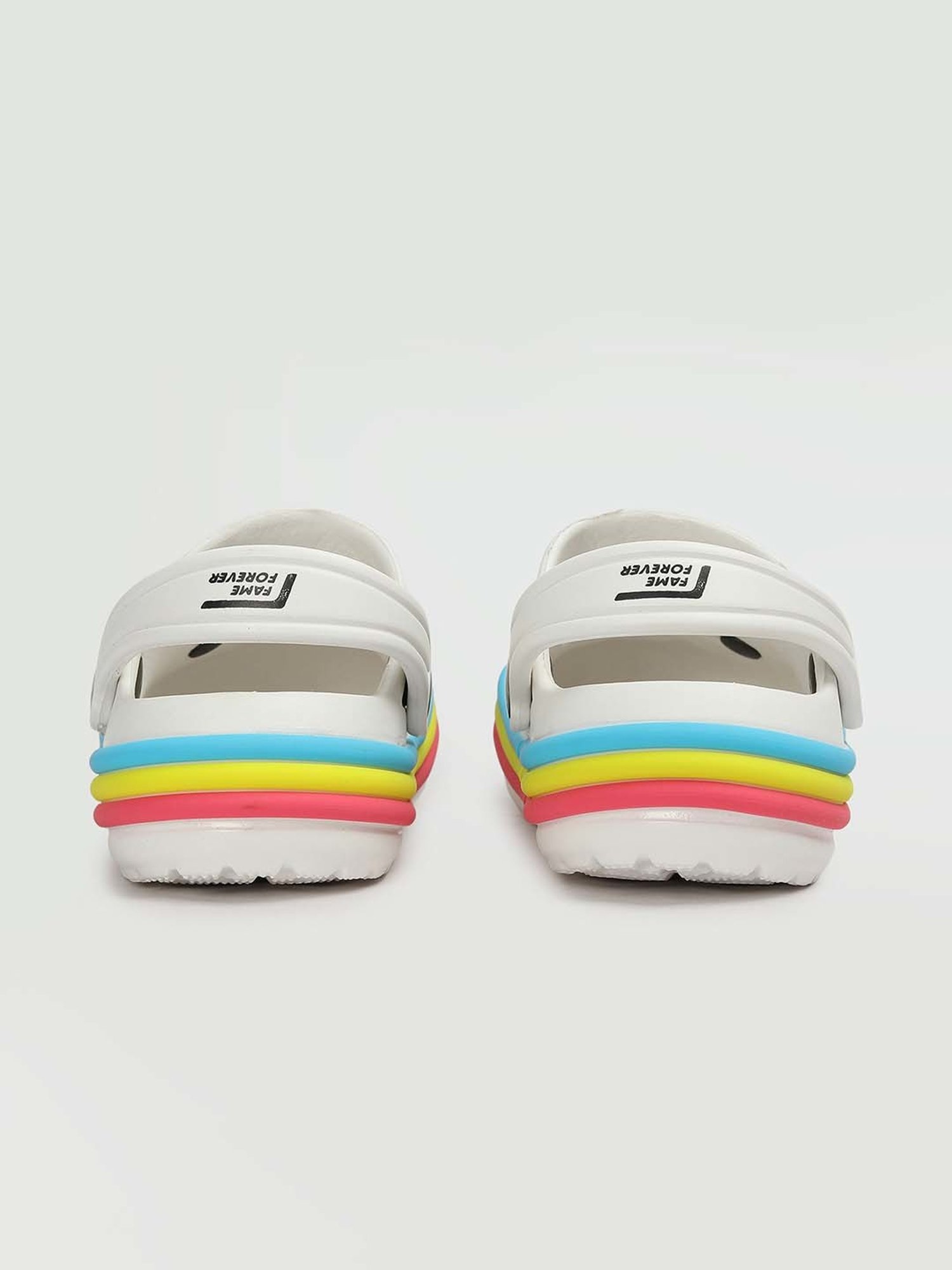 Fame Forever by Lifestyle Kids White Back Strap Clogs