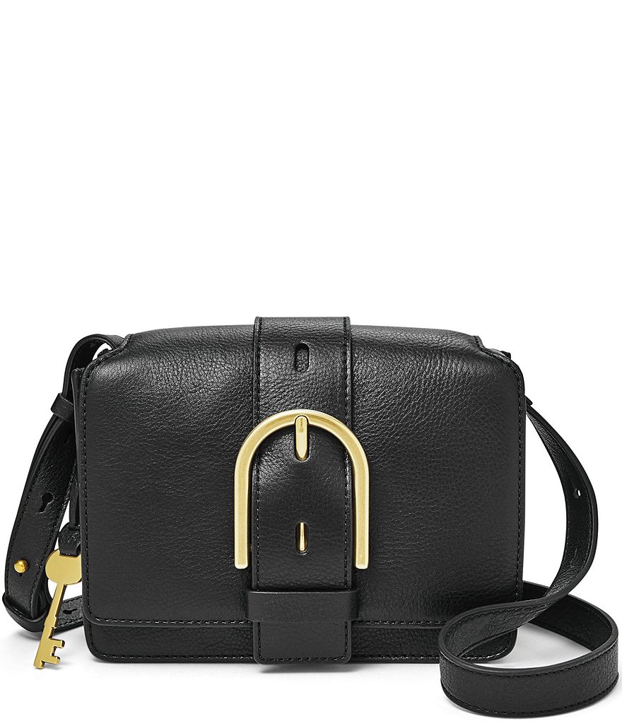 Fossil Wiley Buckle Leather Snap Crossbody Bag