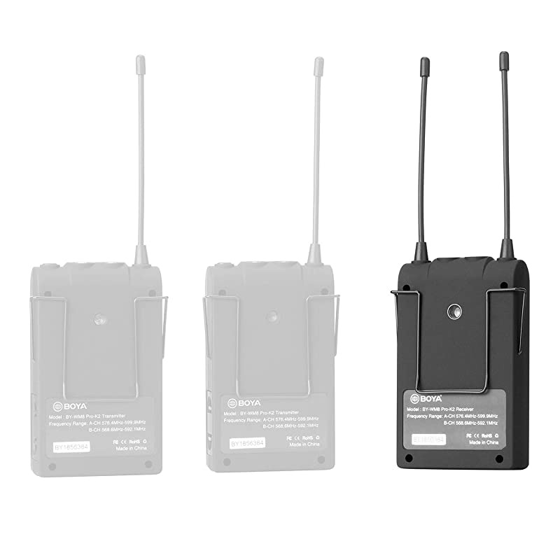 Wireless Microphone Receiver Compatible with by-WM8 Pro Transmitter,  RX8 Pro 48-Channel Wireless Mic Receiver Unit with 3.5mm Output Cable Compatible for  by-WHM8 WXLR8 WM8 Pro Transmitters