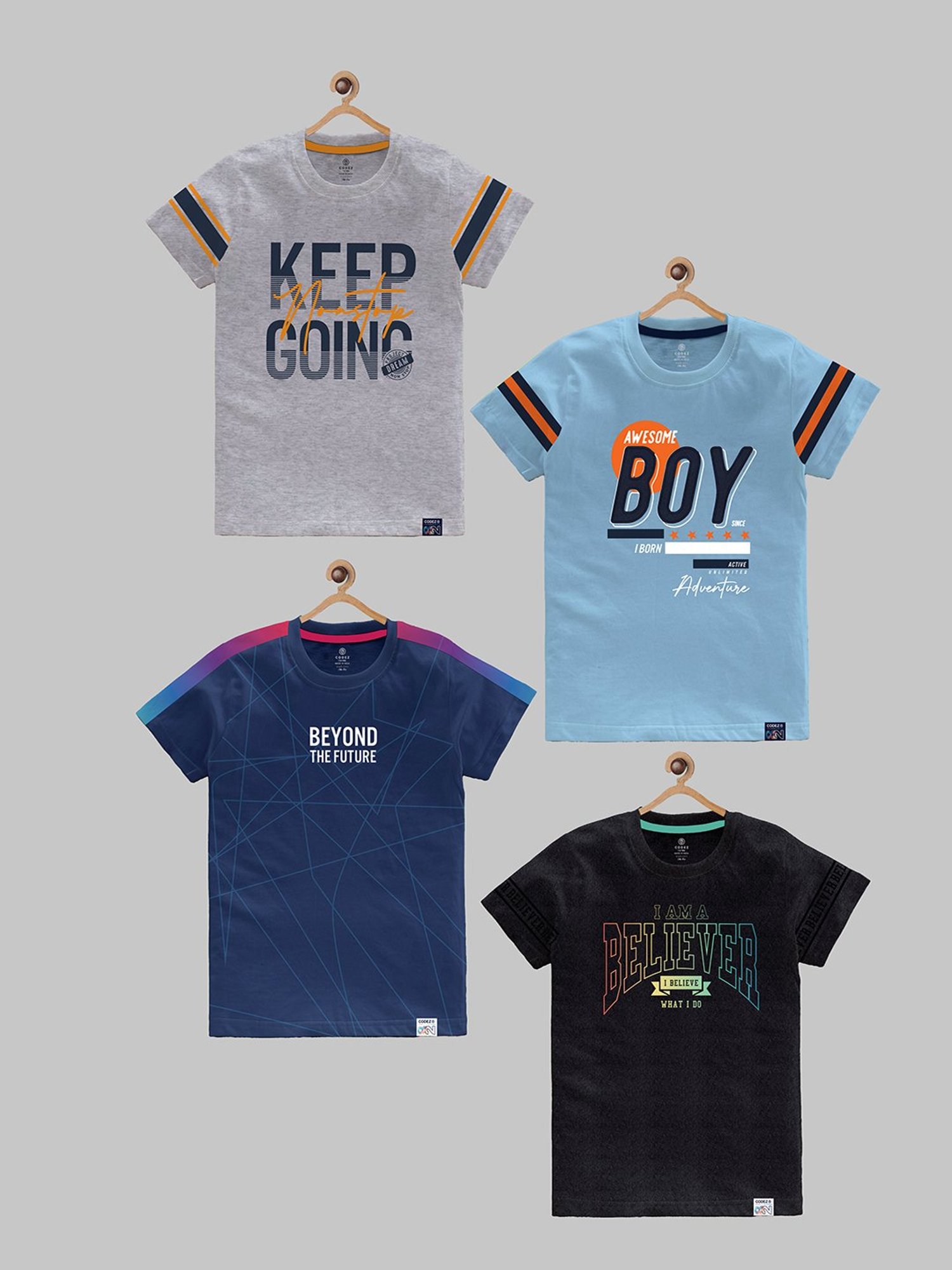 Codez Boys Multicolor Printed T-Shirt (Pack Of 4)