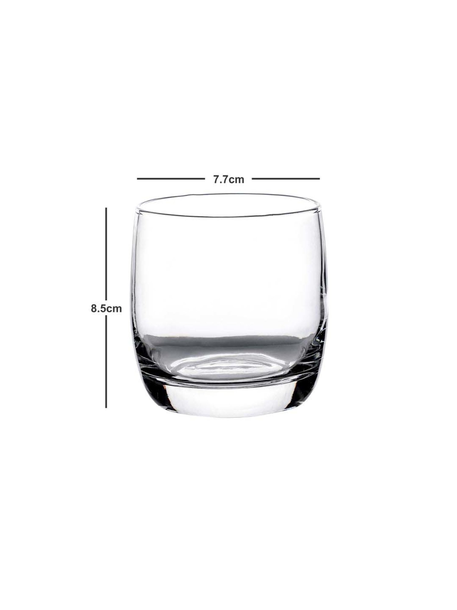 ROXX Valentino Transparent Glass Tumbler (0.32 L) - Set of 6