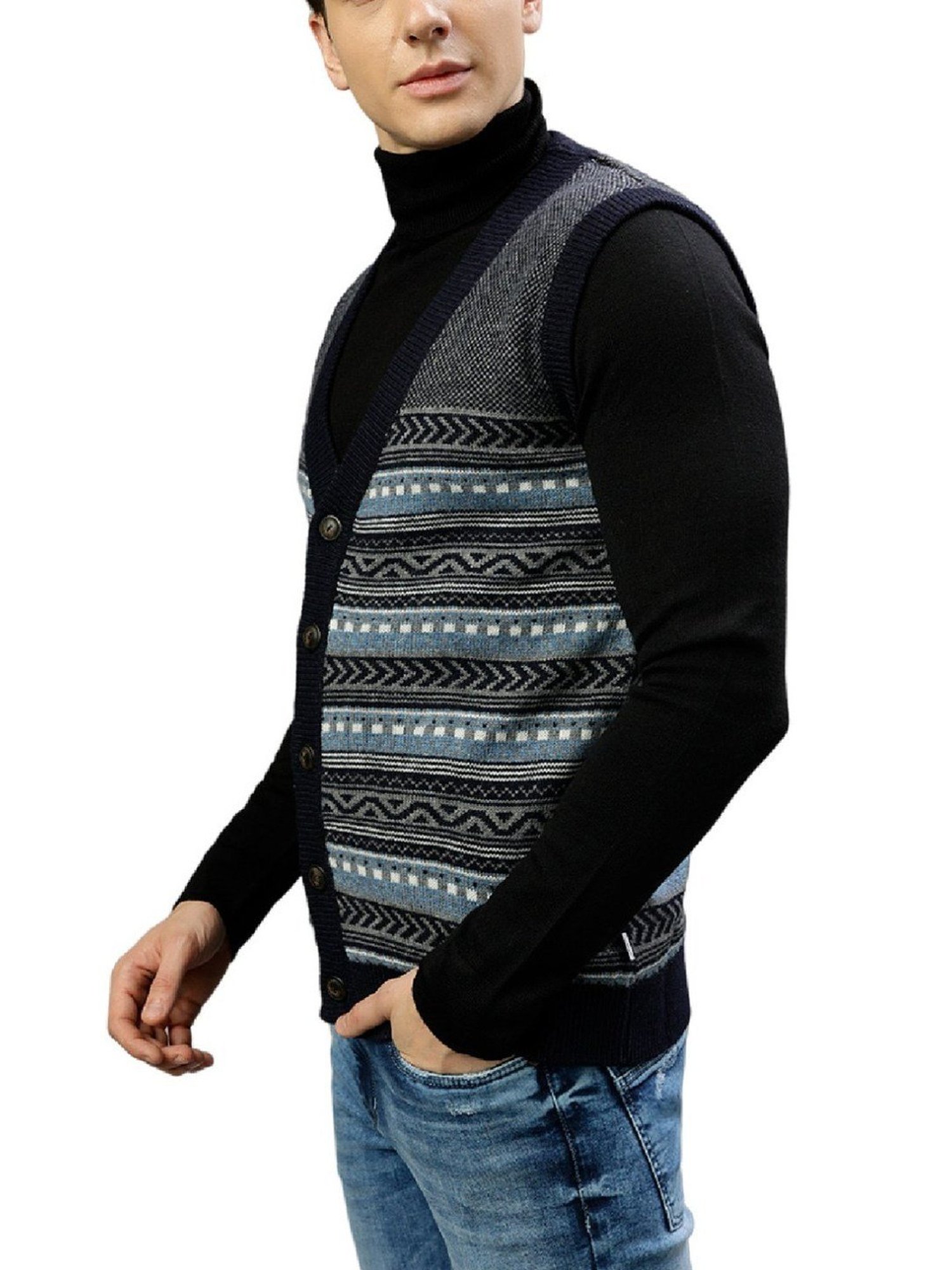 Lindbergh Multi Regular Fit Self Pattern Sweaters