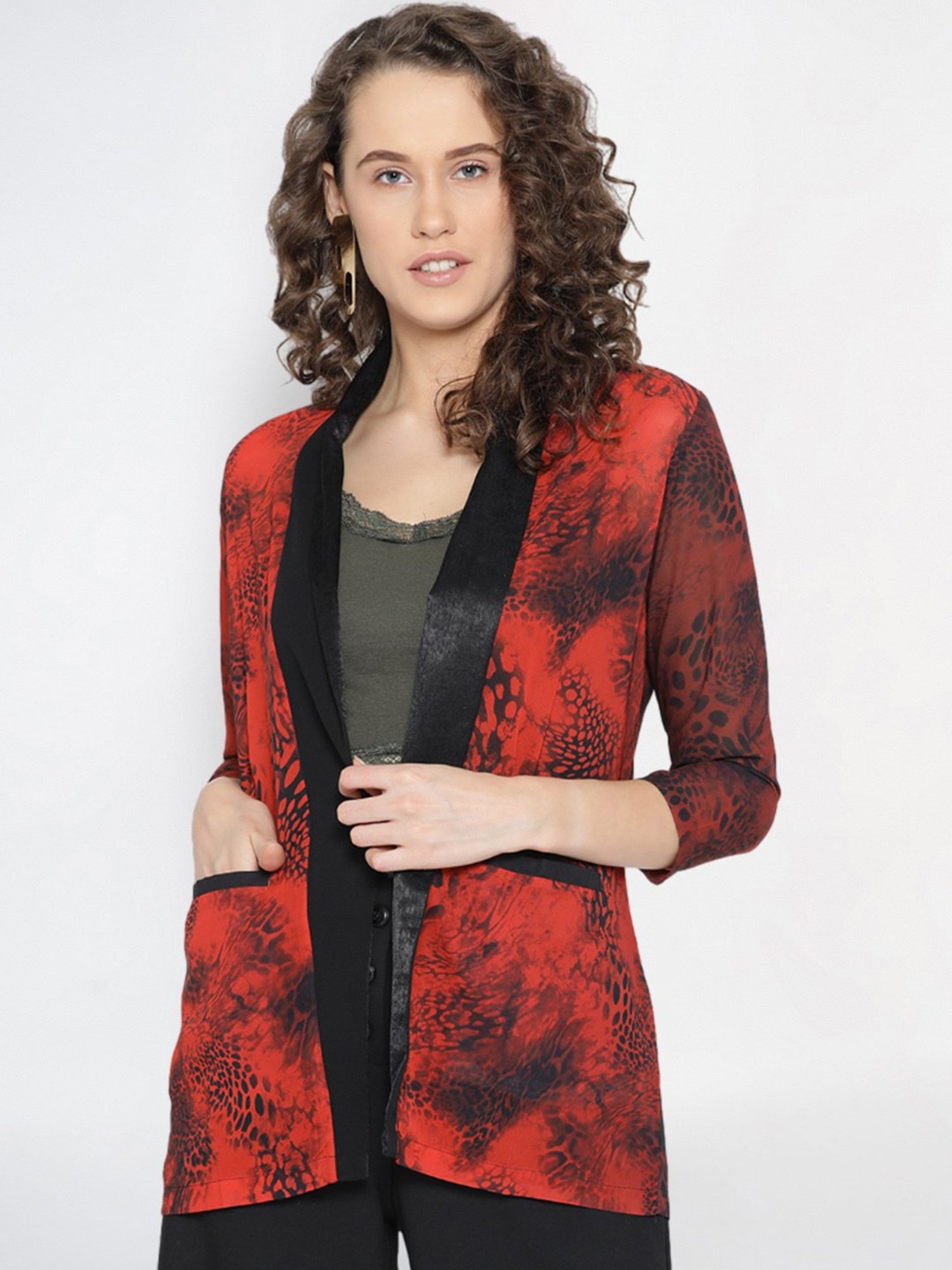 Erotissch Red Animal Print Lounge Jacket
