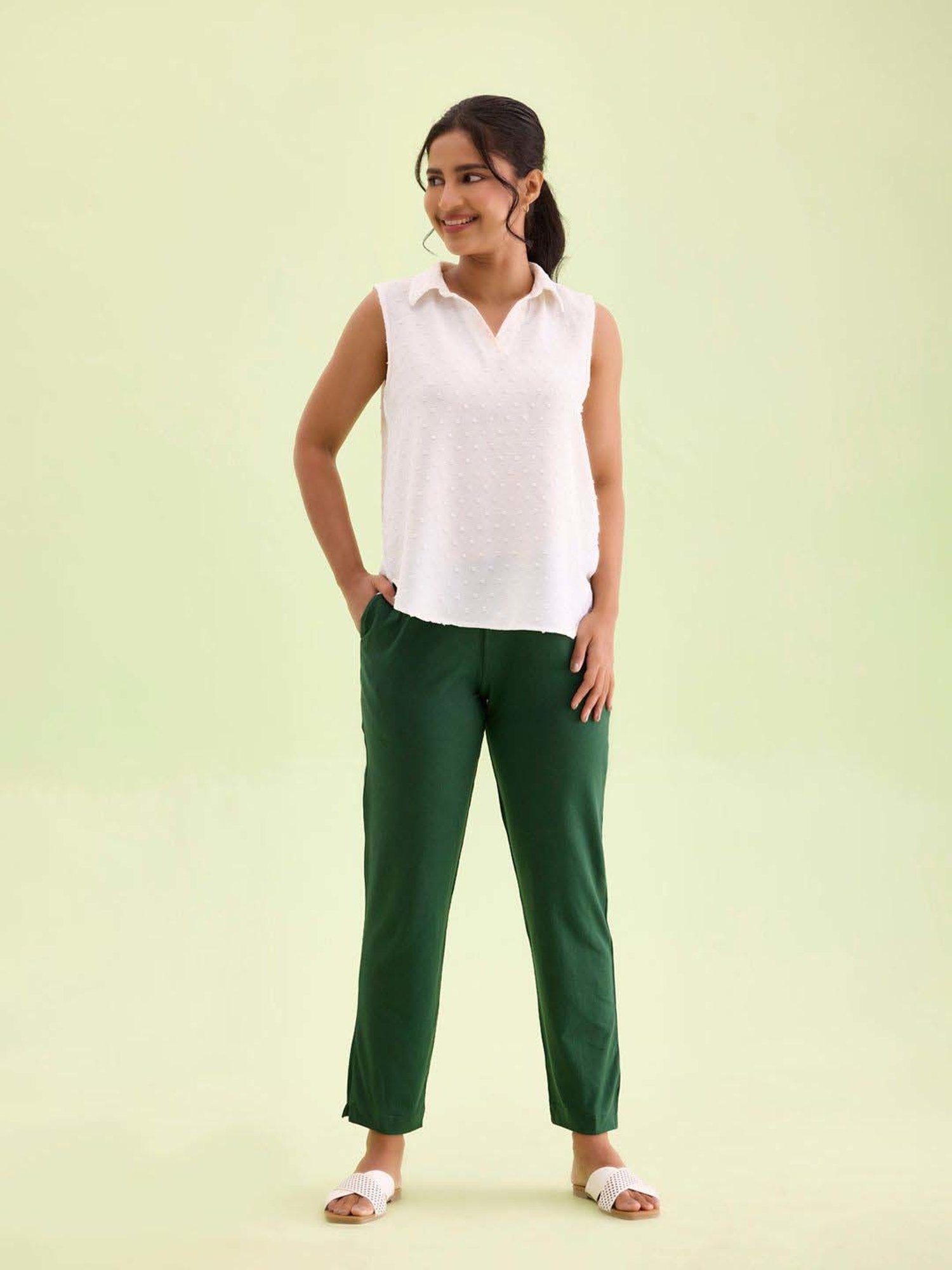 Go Colors! Golf Green Plain Pants
