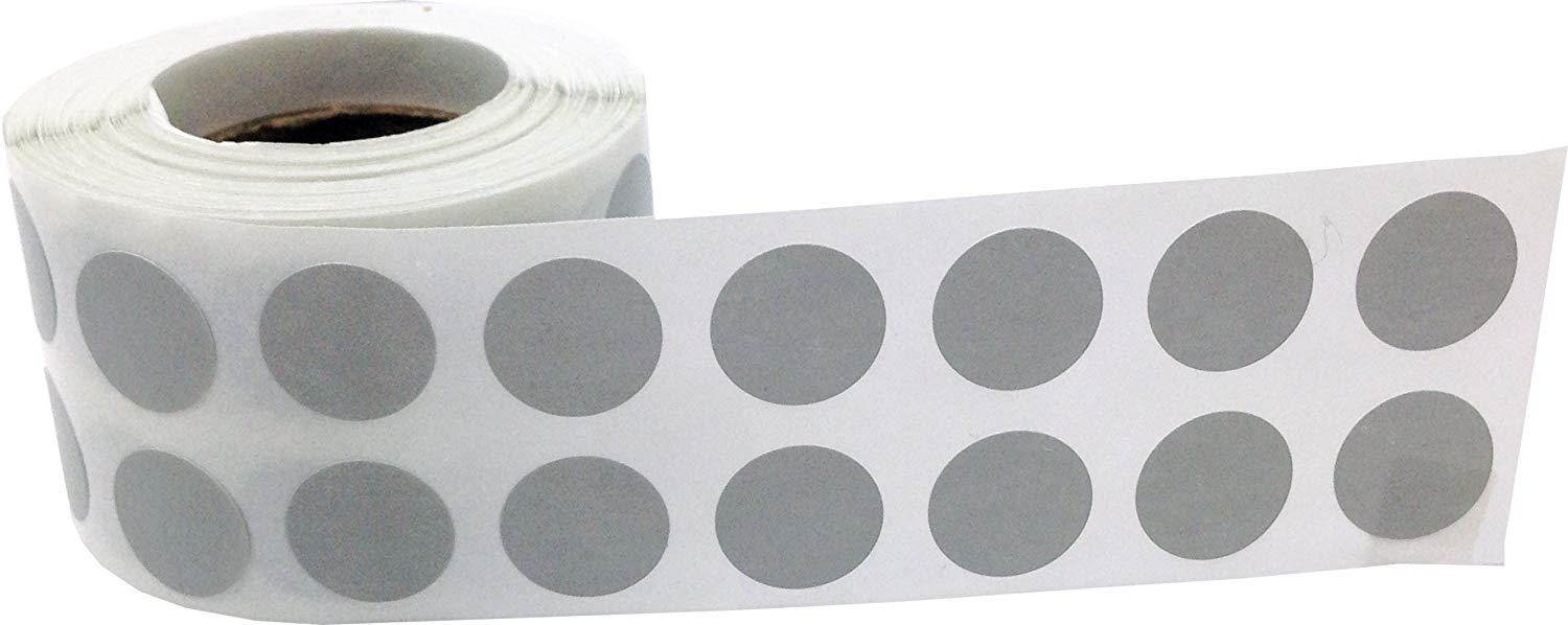 Grey Circle Dot Stickers, 1/2 Inch Round, 1000 Labels on a Roll