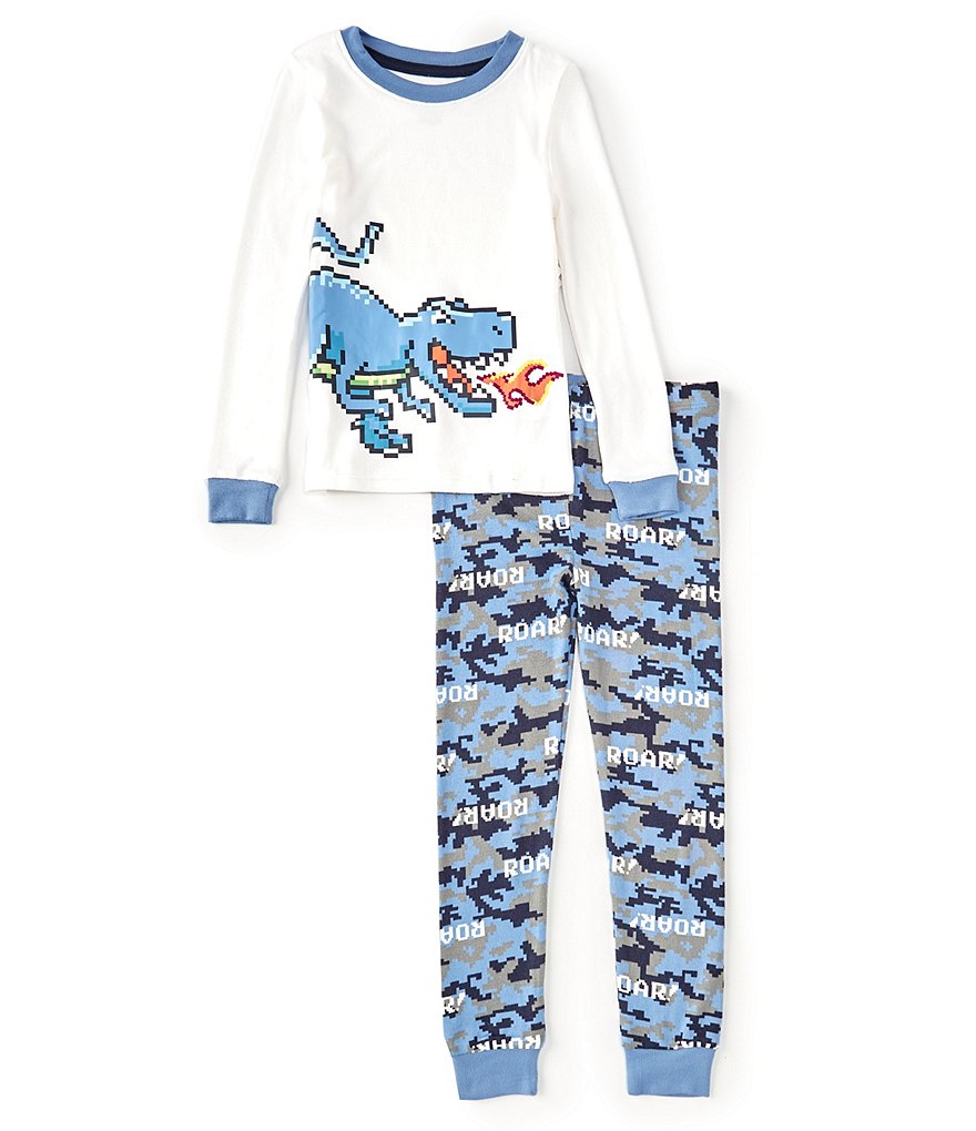 Dream Life Little Boys 2-7 Digital Dino 2-Piece Pajamas Set