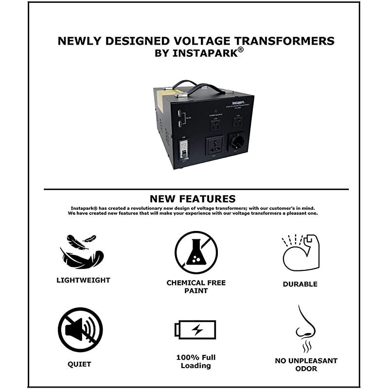ITU-3000 Series Heavy-Duty AC 110/220V Step Up / Down Voltage Transformer / Converter with US Standard, Universal, German/French Schuko AC Outlets - 3,000 Watt