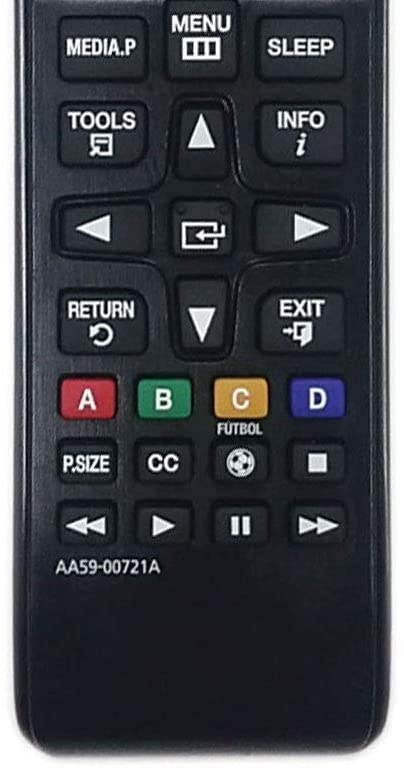 Aurabeam Replacement TV Remote Control AA59-00721A for Samsung Smart HD 4K LED Televisions Compatible with Most Samsung Model TVs (Basic Functions) (AA5900721A)