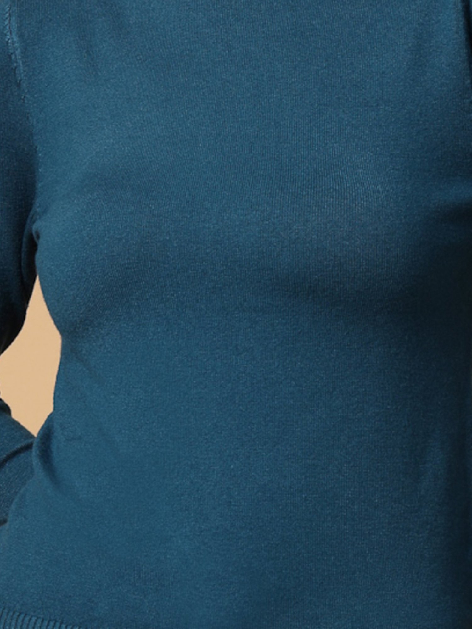 Mafadeny Teal Regular Fit Pullover