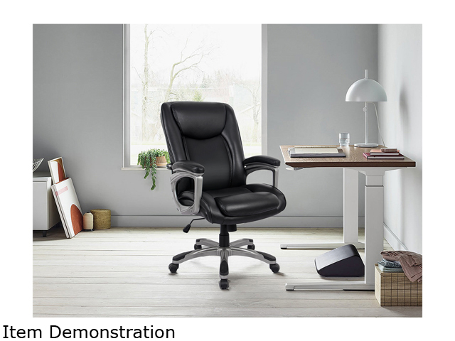 Ergonomic Memory Foam Swivel Thick Padded Executive Office Chair - Adjustable Height Built-in Lumbar Support Tilt Angle Computer Desk Chair