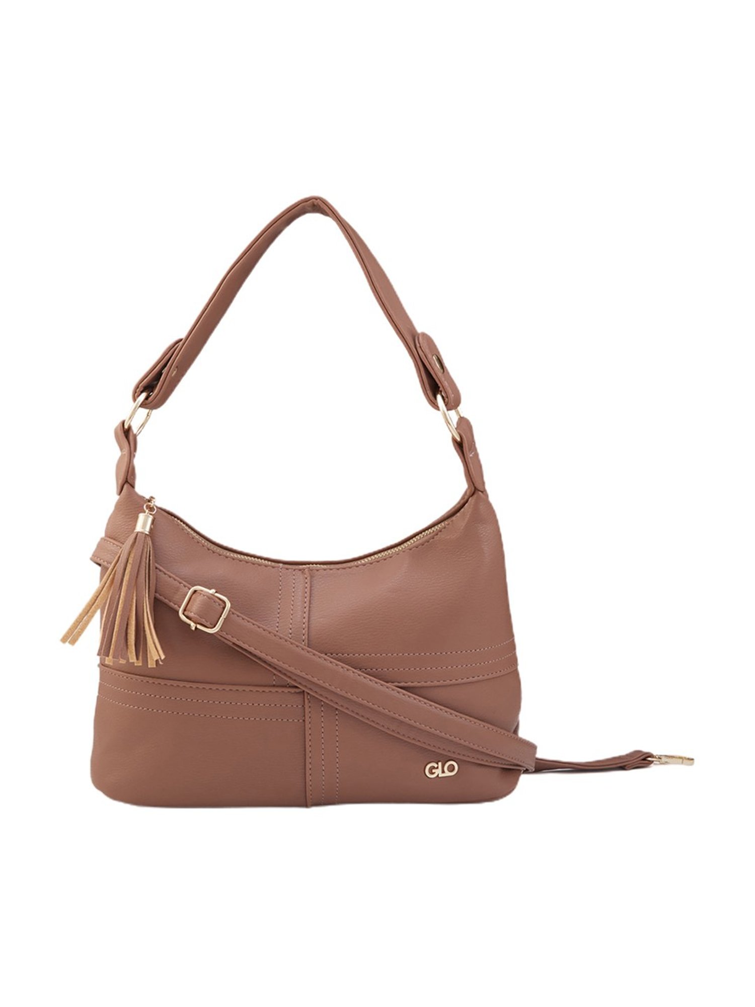Globus Taupe Solid Medium Hobo Bag