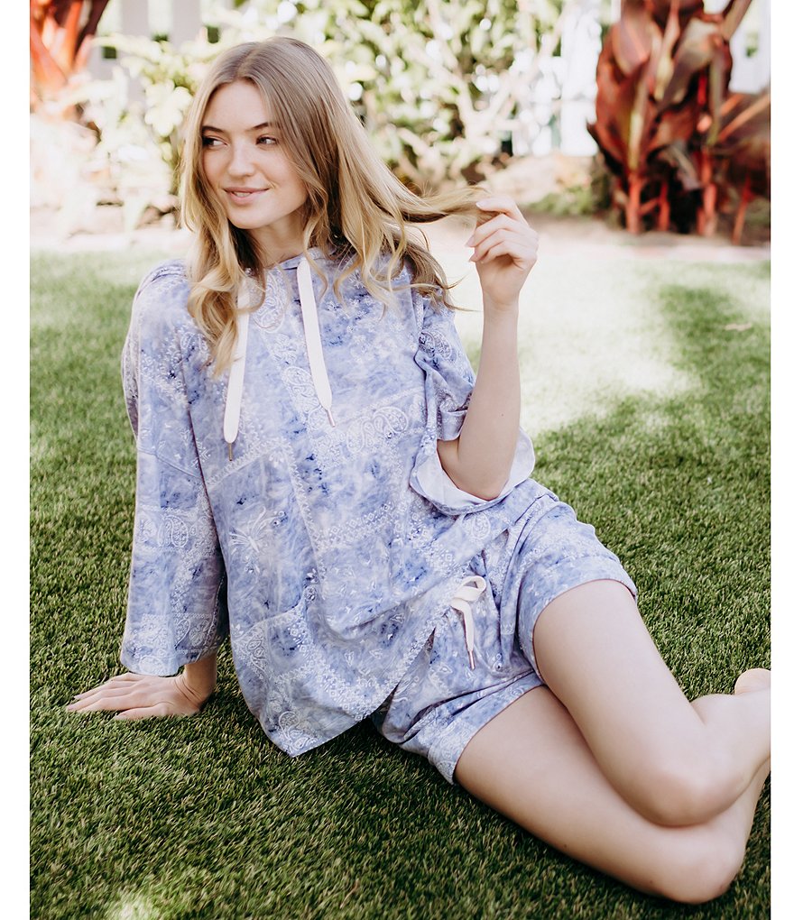 Midnight Bakery Printed Knit Coordinating Drawstring Shorts