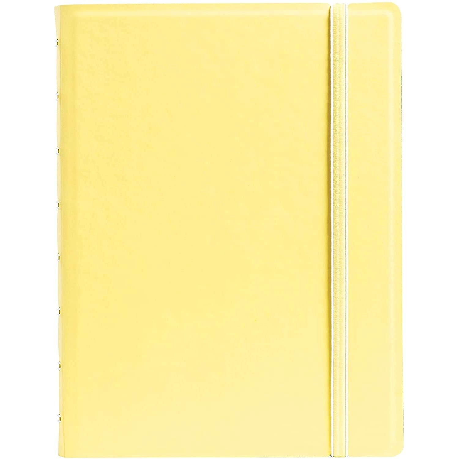 Filofax B115061U Refillable Classic Pastel Notebook, A5 Size, 112 Cream colored moveable pages. Includes 4 Indexes (one with pocket), a page marker and elastic closure, Lemon