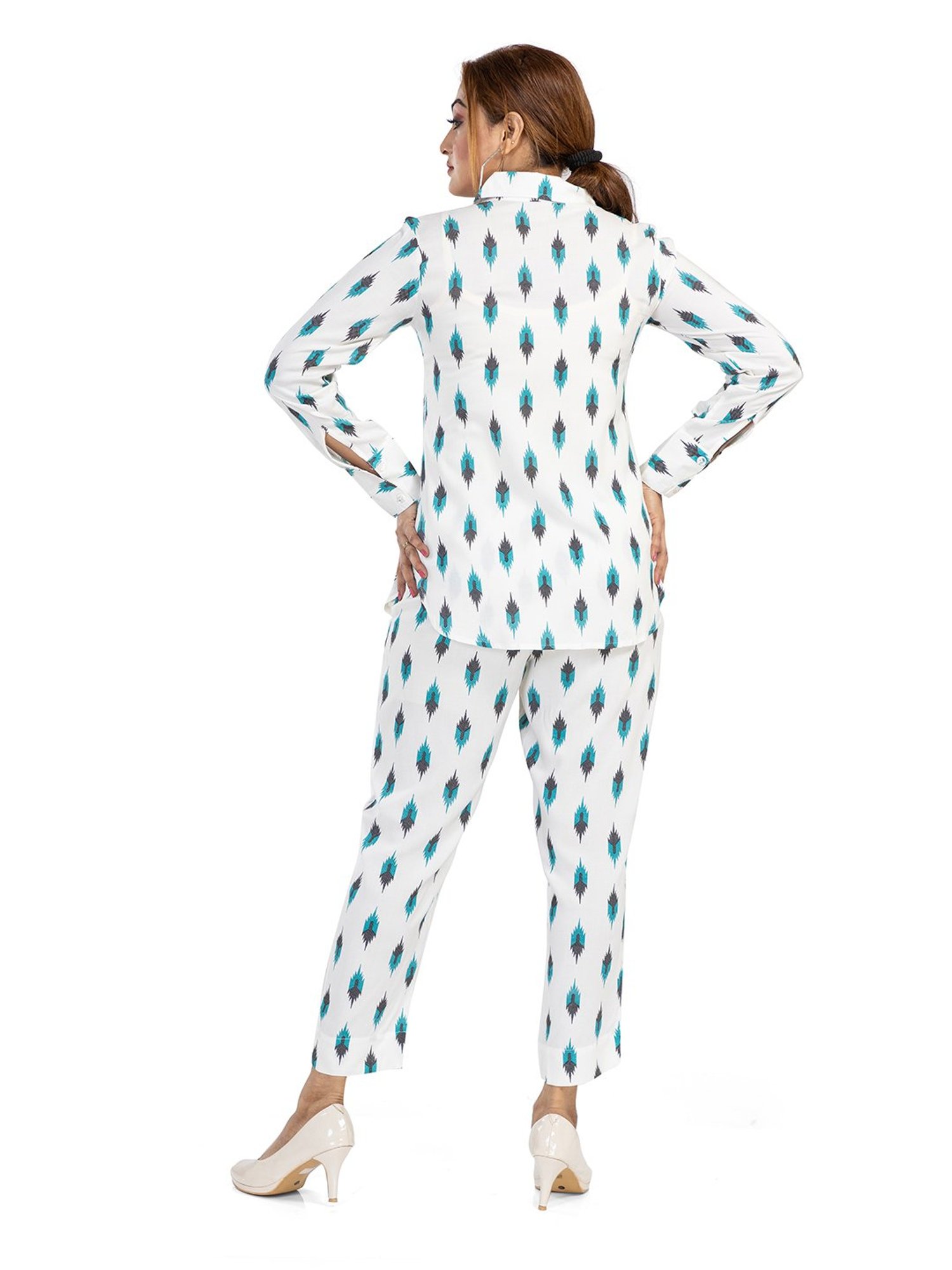 Nino Bambino White Printed Shirt With Pants