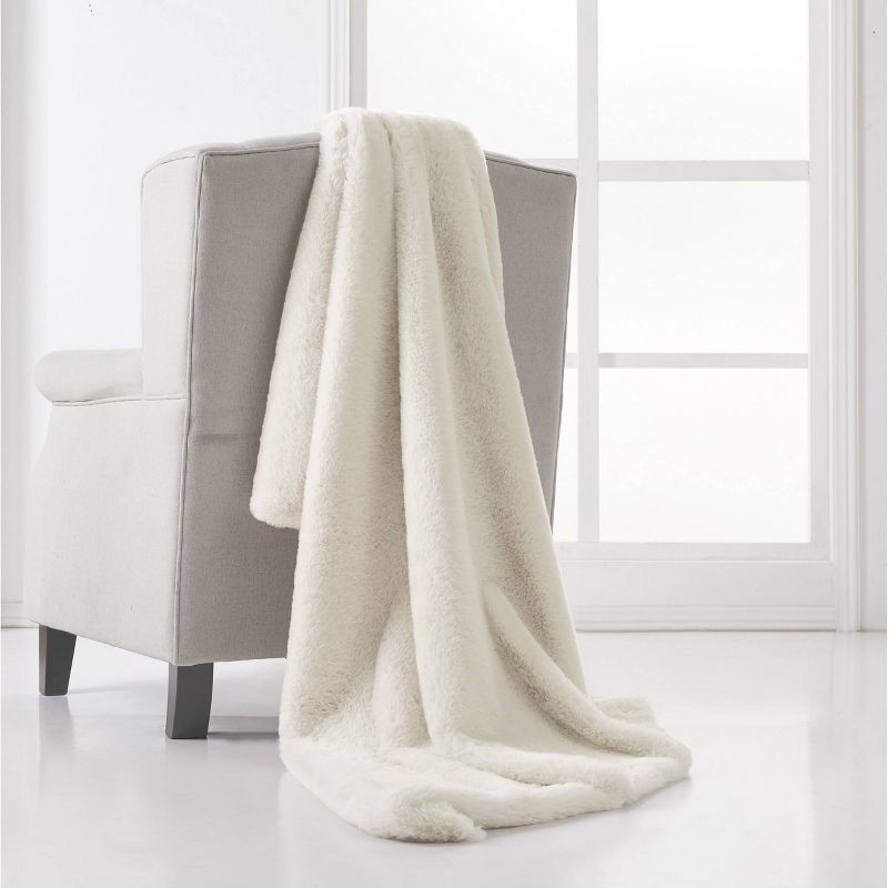 50"x70" Luxe Faux Fur Throw Blanket in Gift Box Ivory - Charisma