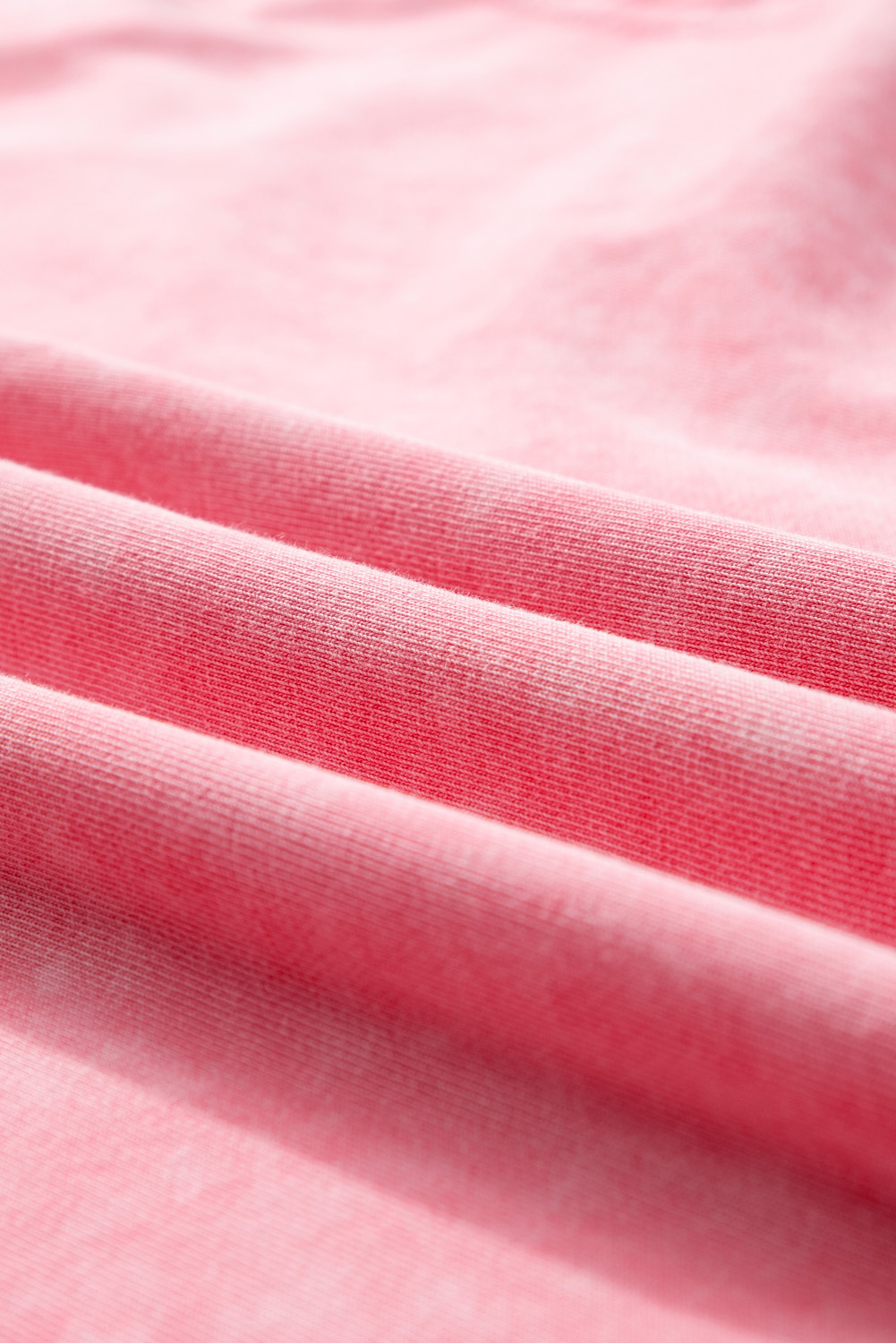 Strawberry Pink Mineral Wash Drop Sleeve Patchwork Plus Size Tee