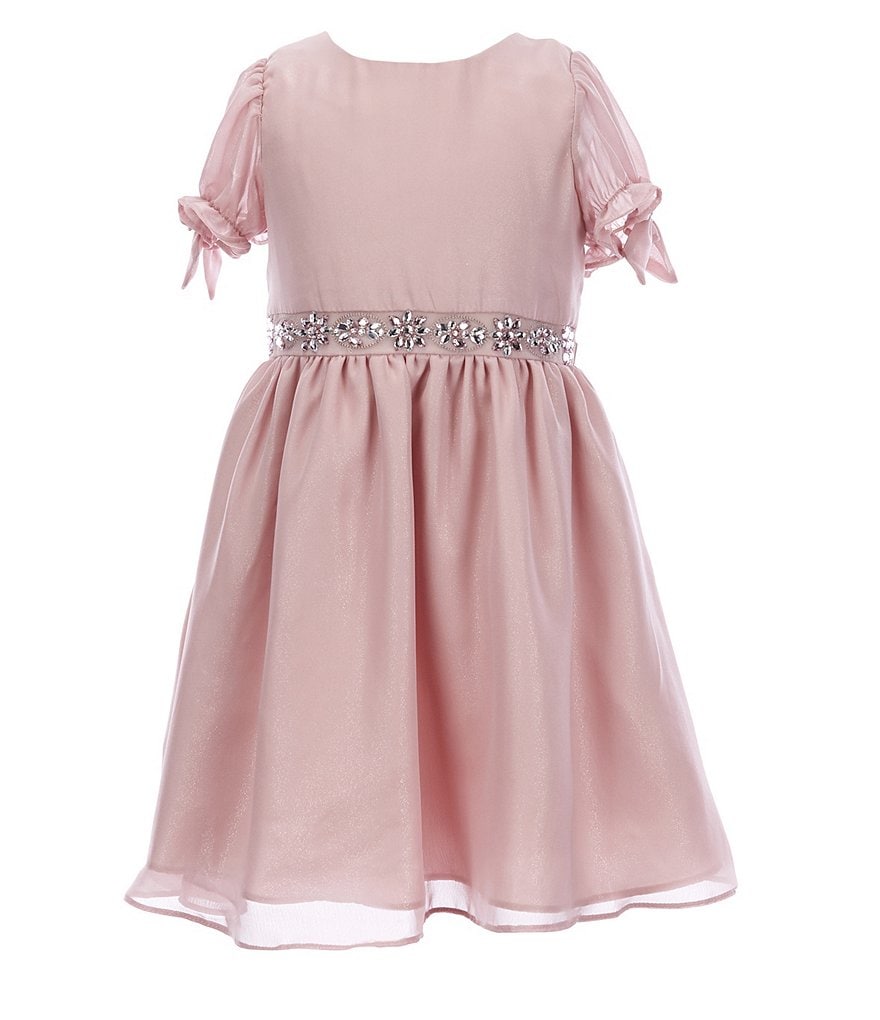 Rare Editions Little Girls 2T-6X Puff-Sleeve Satin Iridescent Organza Fit-and-Flare Dress