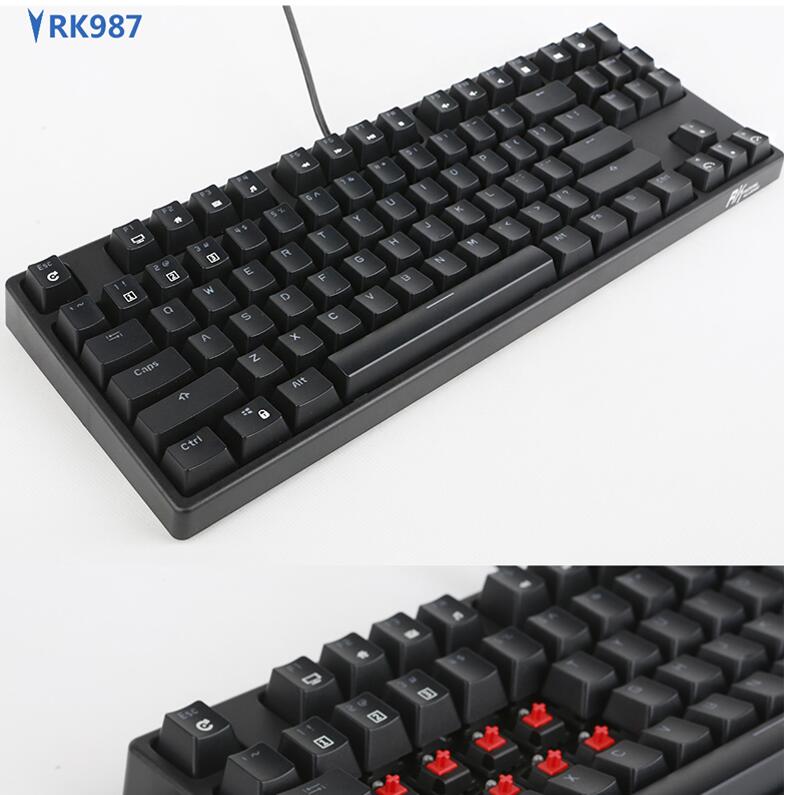 Royal Kludge RK987  N-key Rollover Ergonomic Design,Cool Exterior USB Wired PBT Keycaps White Backlit Keyboard for Gaming and Office - Black( RK Black Switch)