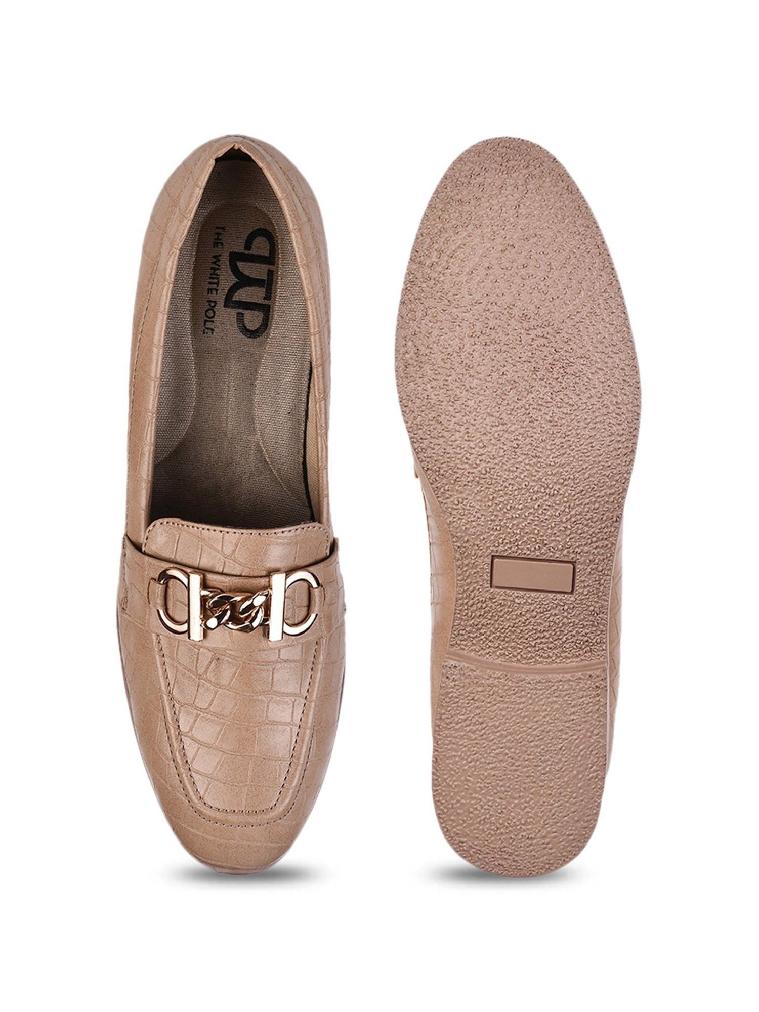 The White Pole Women's Beige Casual Loafers