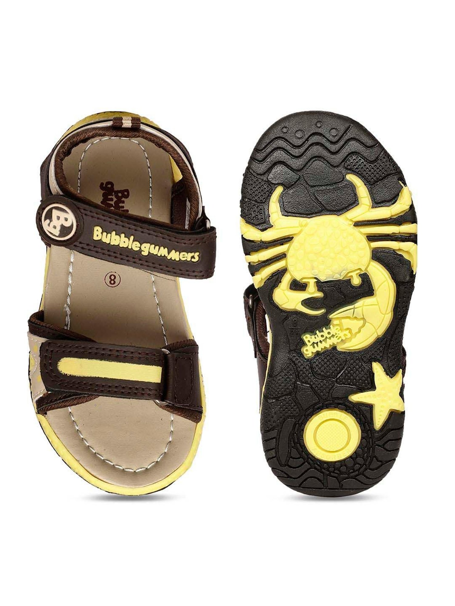 Bubblegummers by Bata Kids Brown & Off-White Floater Sandals