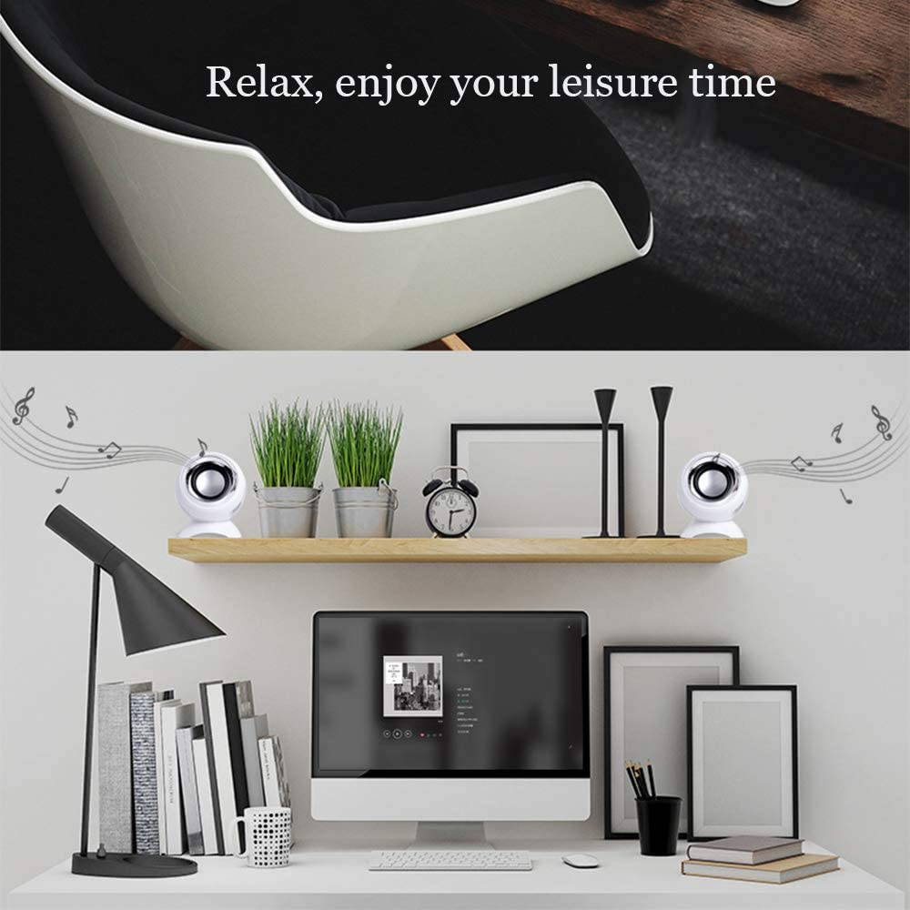 Attoe Computer USB-Power Speakers, Mini Desktop Speakers with HiFi Sound,Superior Stereo Sound,Double Horn, Perfect for Computer,Laptop