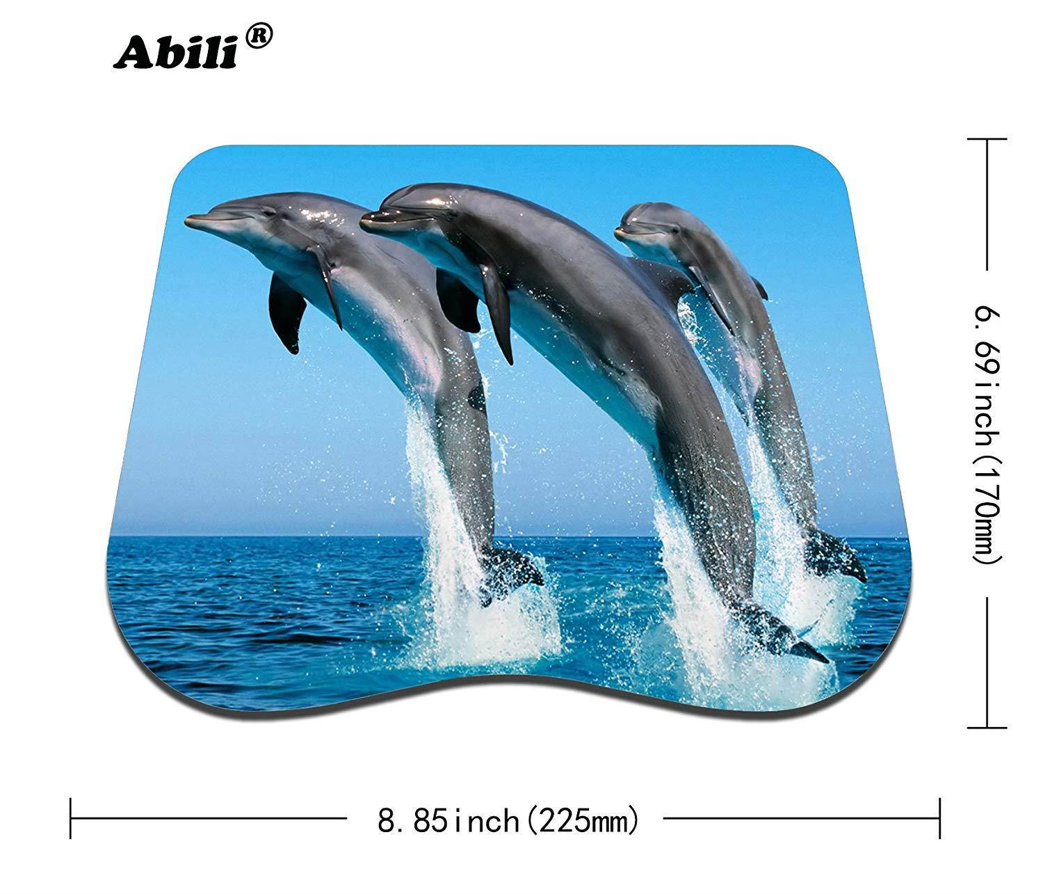 Abili Cute Dolphins Jumping In The Ocean Curve mosue pad Non-slip mouse pad Gaming mouse pad