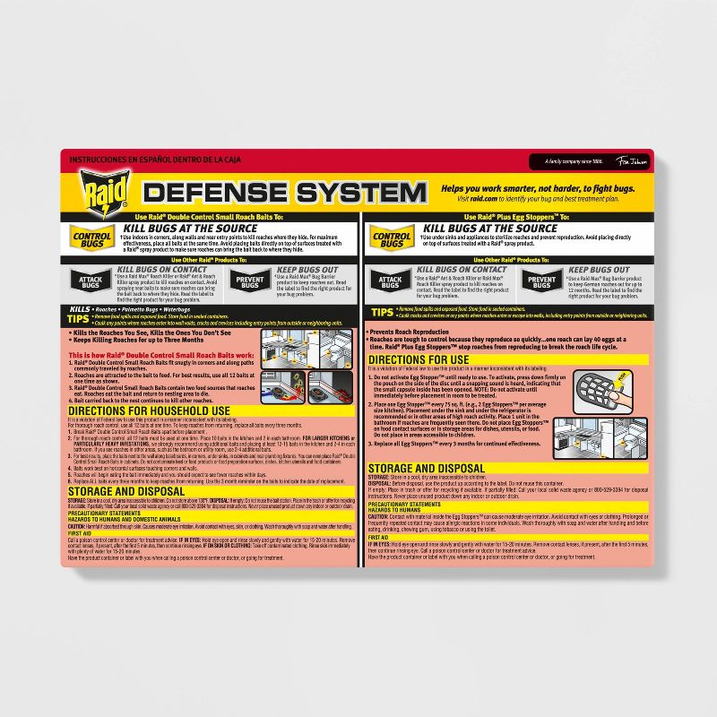 Raid Double Control Small Roach Baits Plus Egg Stoppers 12+3 ct