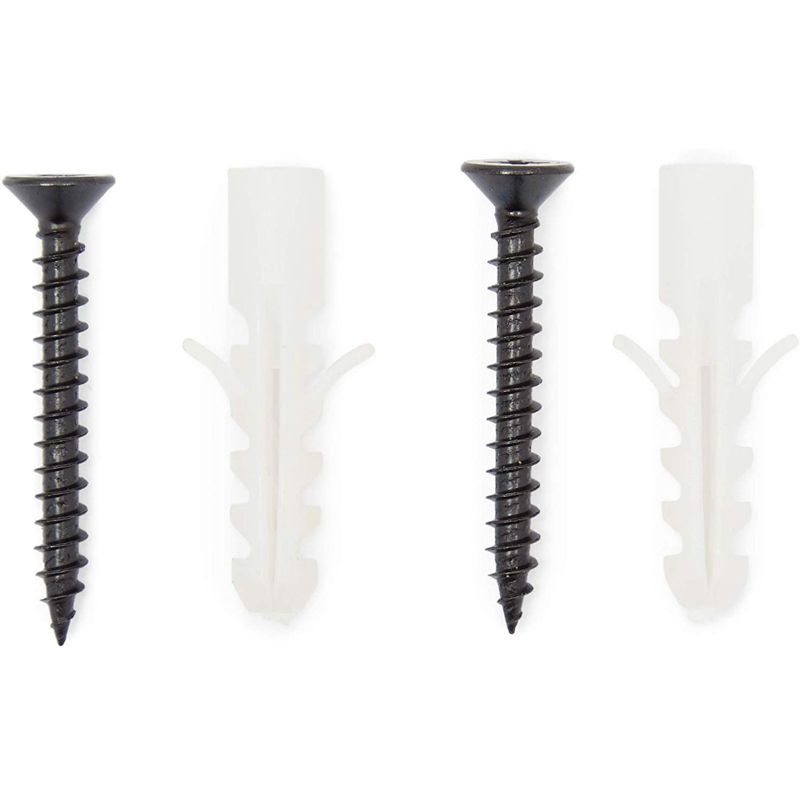 Okuna Outpost 4 Pack Metal Closet Rod Brackets (Black, 12.5 x 1 x 9.5 in)