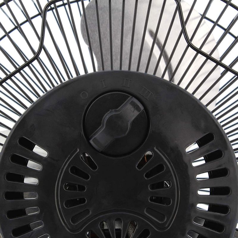 Comfort Zone Cradle Style 9 Inch 3 Speed Portable High Velocity Air Cooling Floor Fan with 180 Degree Tilt, Fits on Desks and Small Tables, Black