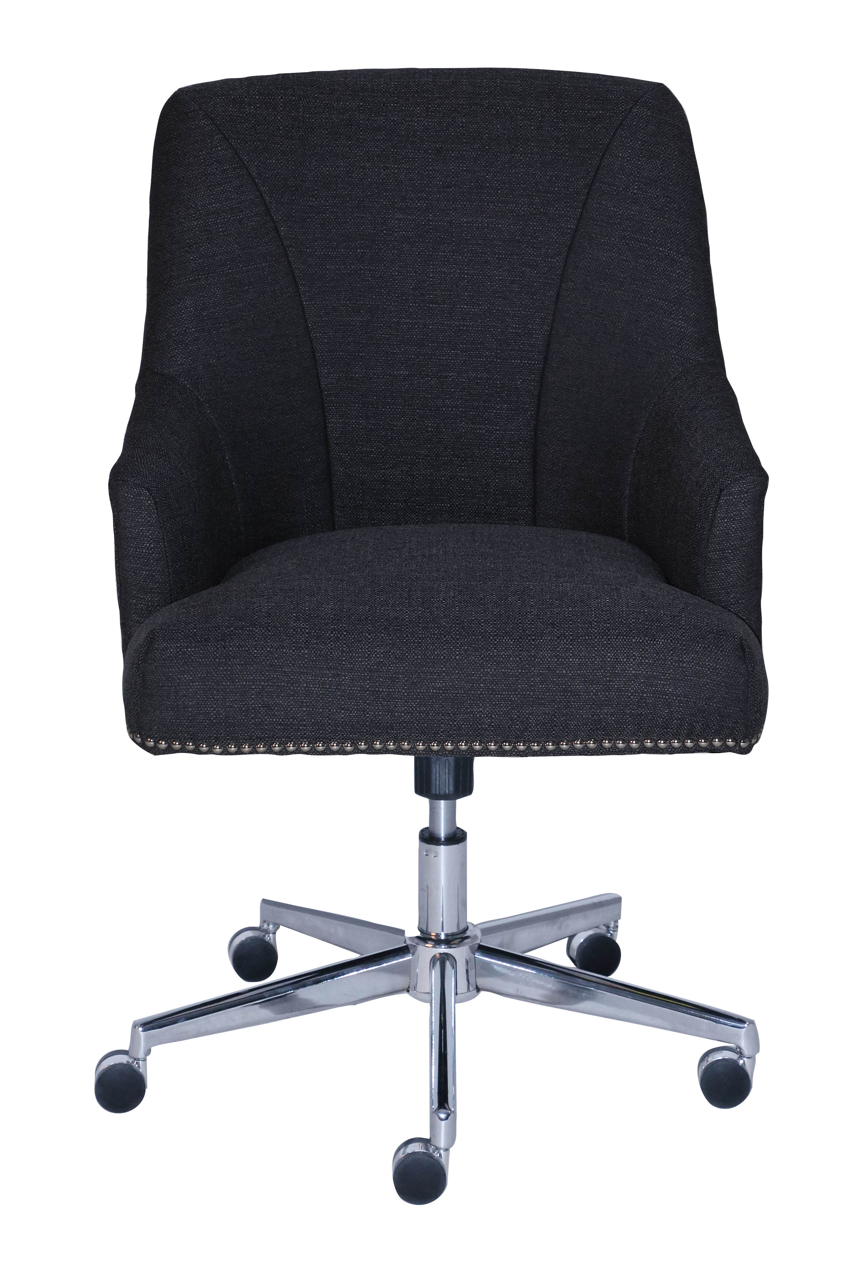 Style  Home Office Chair, Blue Twill Fabric