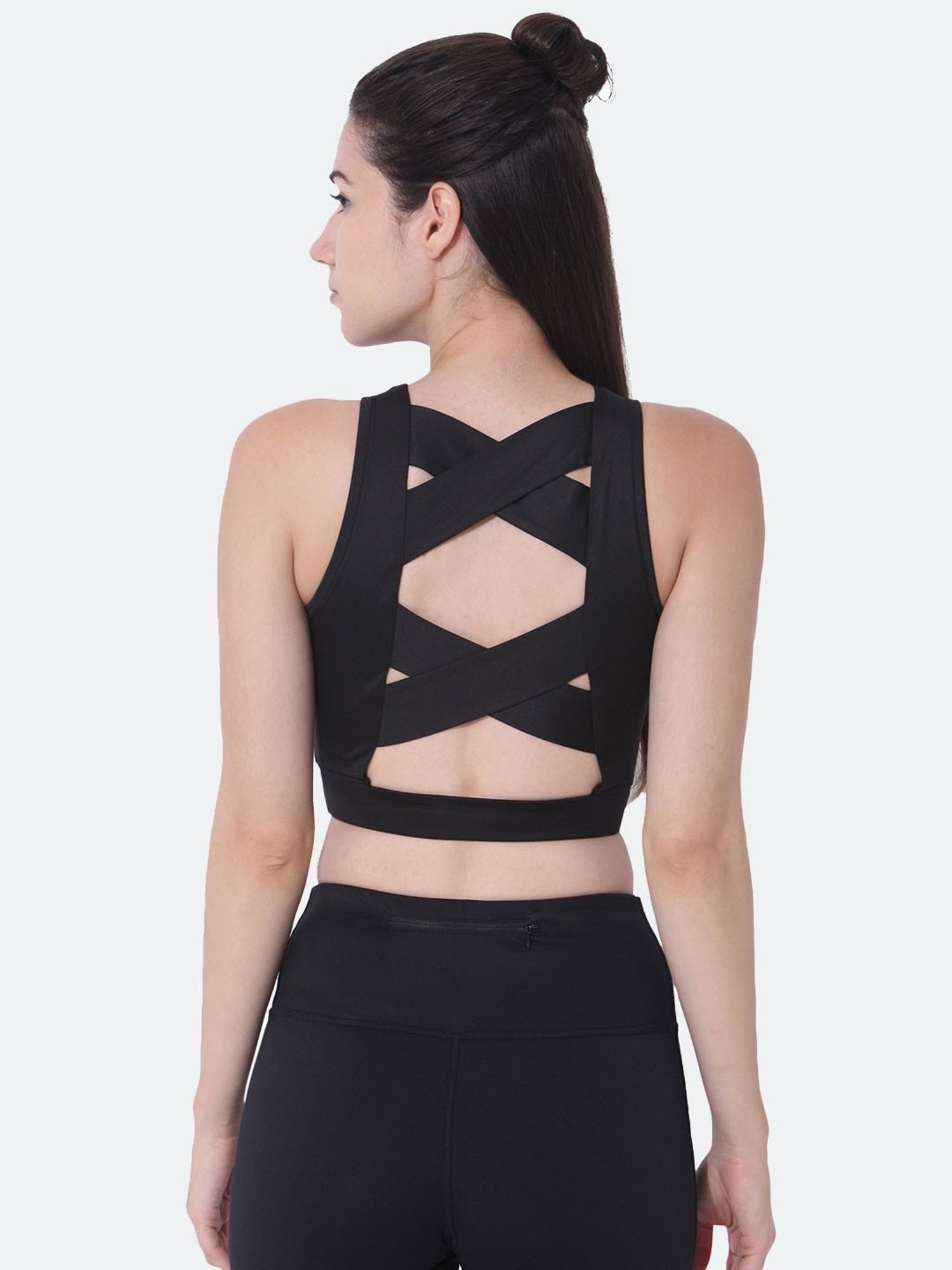 SILVERTRAQ Black Relaxed Fit Crop Top