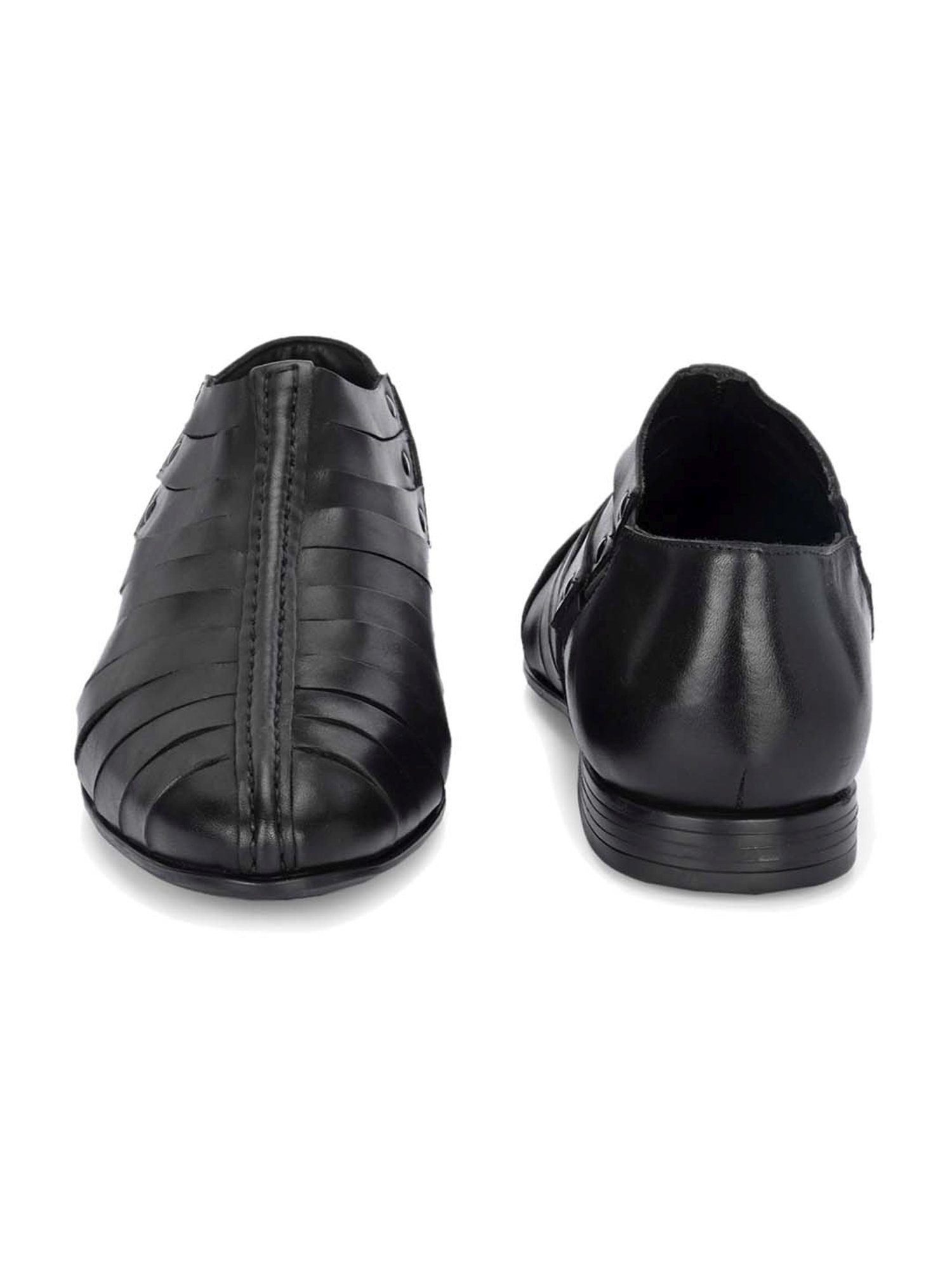 Hitz Men's Black Fisherman Sandals