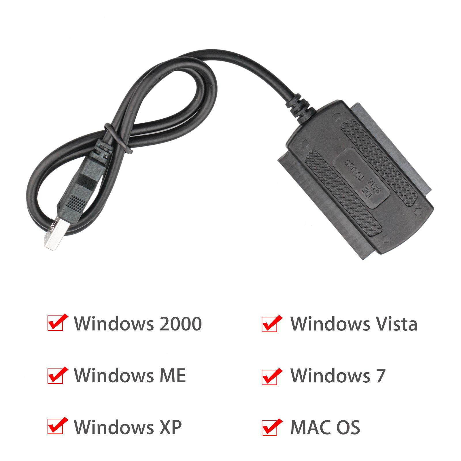 SATA/PATA/IDE to USB 2.0 Adapter Converter Cable for Hard Drive Disk 2.5" 3.5" New