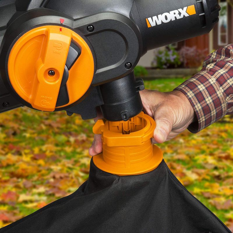 Worx WG524 TRIVAC 12-Amp Electric 3-IN-1 Blower / Mulcher / Yard Vacuum with Leaf Collection System