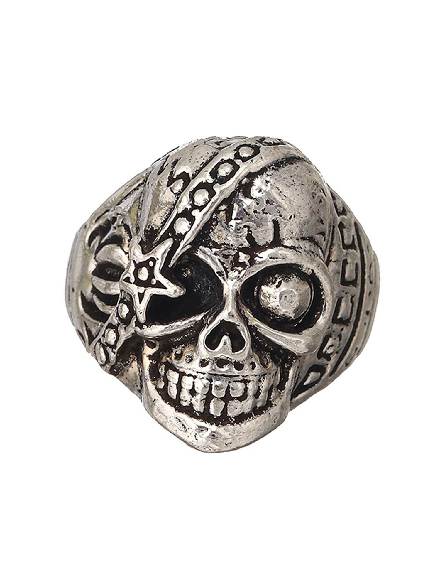Bold by Priyaasi Happy Skull Black Casual Ring for Men