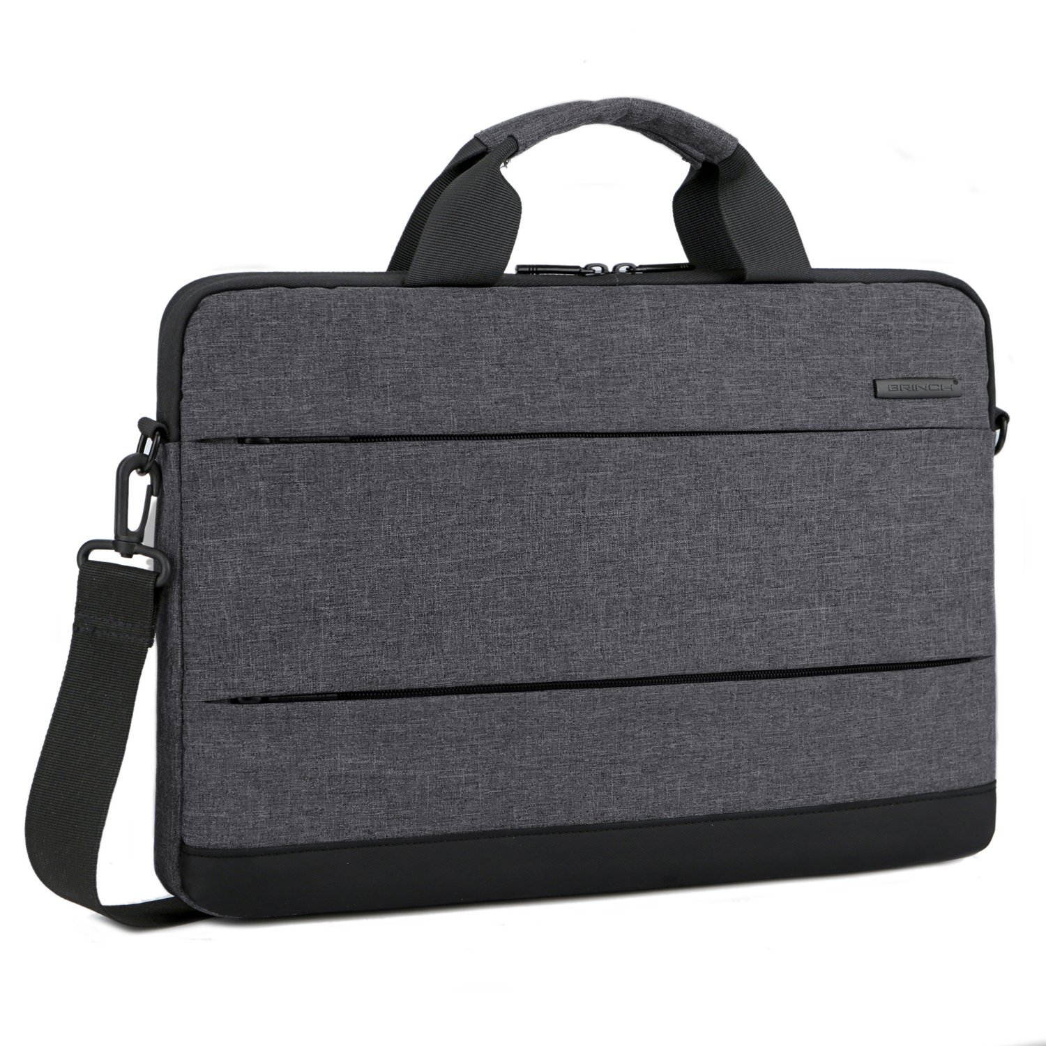 BRINCH 15.6 Inch Laptop Shoulder Bag,Classic Lightweight Slim Portable Laptop Messenger Sleeve Case for Work / Travel,Fits 15 - 15.6 Inches Laptop / Notebook / MacBook / Ultrabook Computer,Black