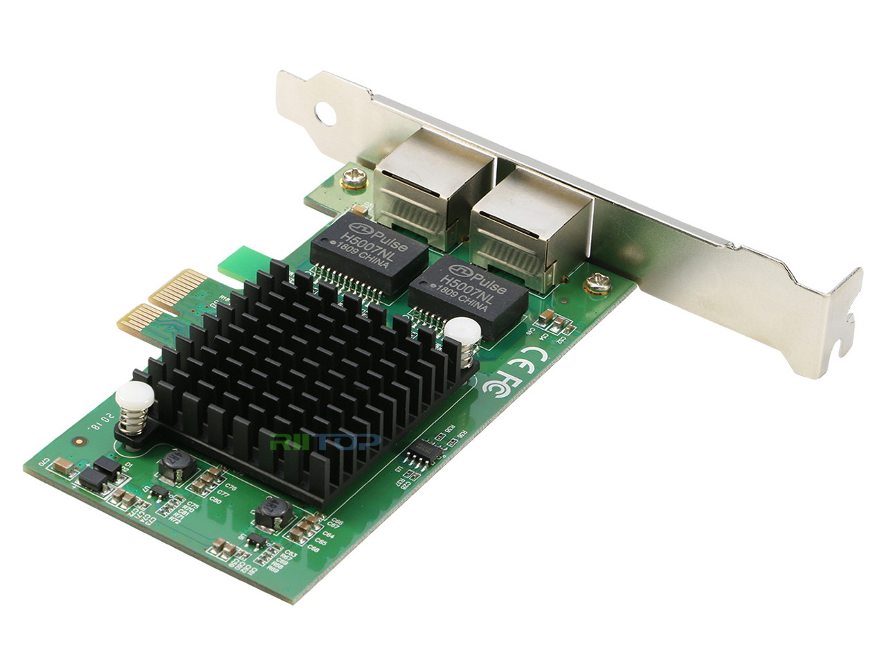 RIITOP 2-Port 1000M PCIe Express Network Adapter Card NIC Intel 82575 Chipset Dual RJ45 PCI Express Gigabit Ethernet Lan Card Come with Low Profile Bracket