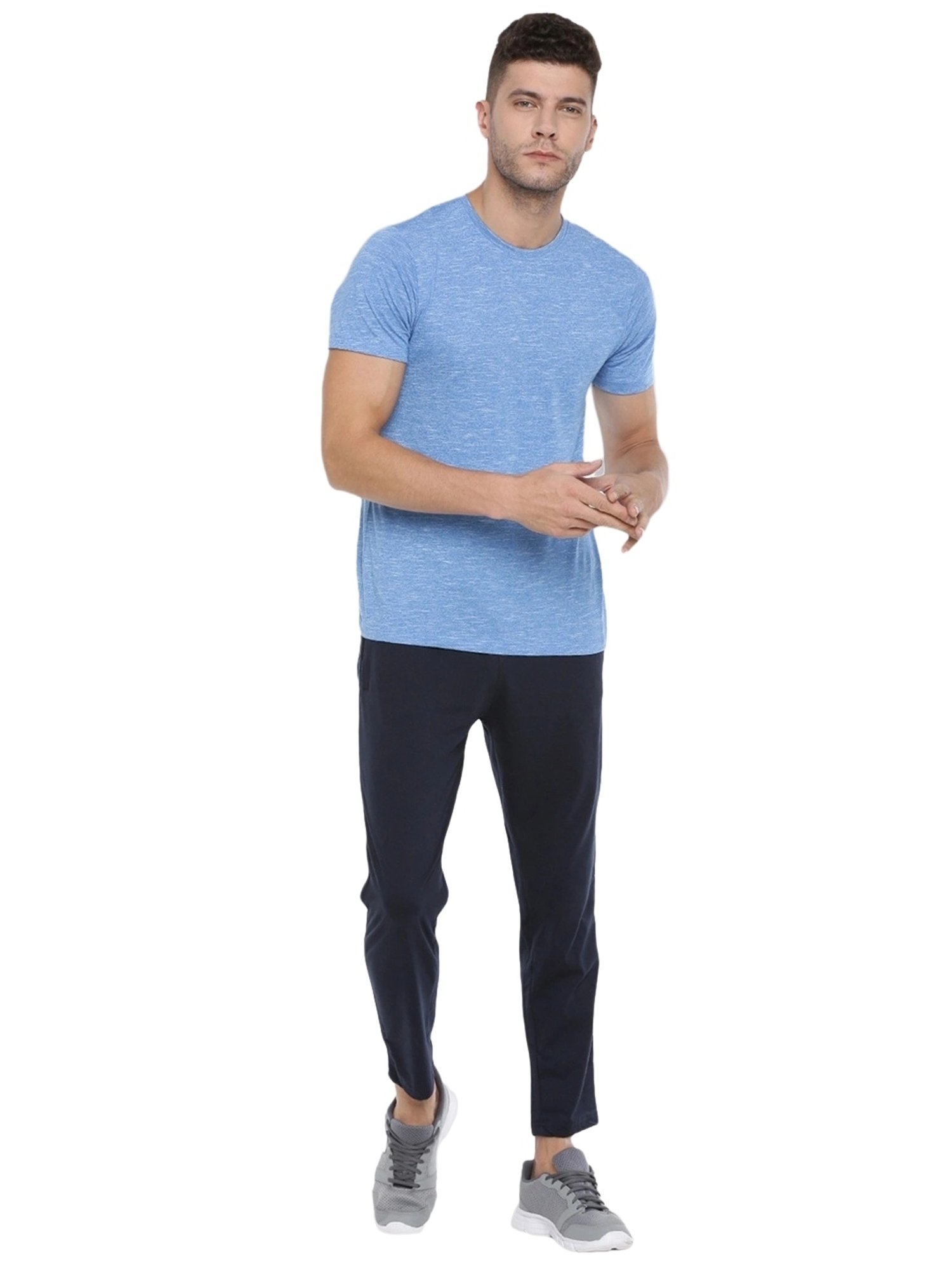 Force NXT Navy Cotton Regular Fit Trackpants