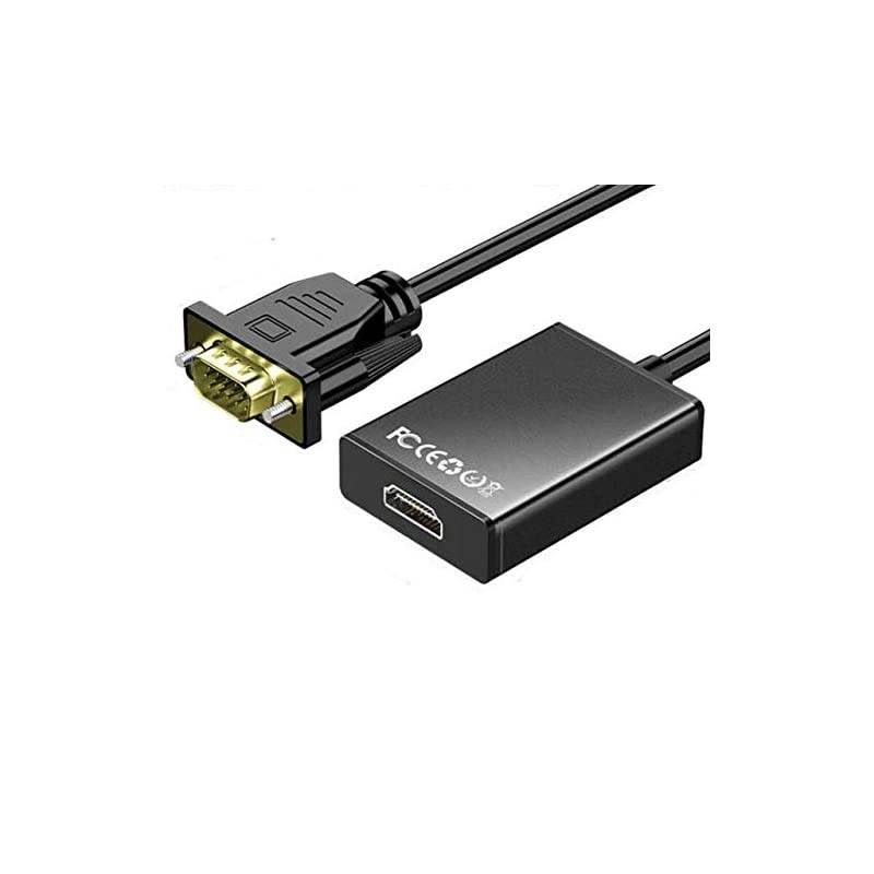 VGA to HDMI Adapter Converter with Audio Supports 1080P VGA Male to HDMI Female Audio Video Cable Converter for Connecting PC Laptop to HDTV DisplaysMonitor VGA to HDMI Gold