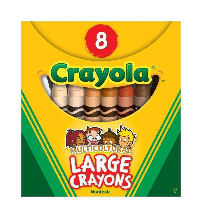 Crayola Large Multicultural Crayon  Assorted Ink - 8 / Box