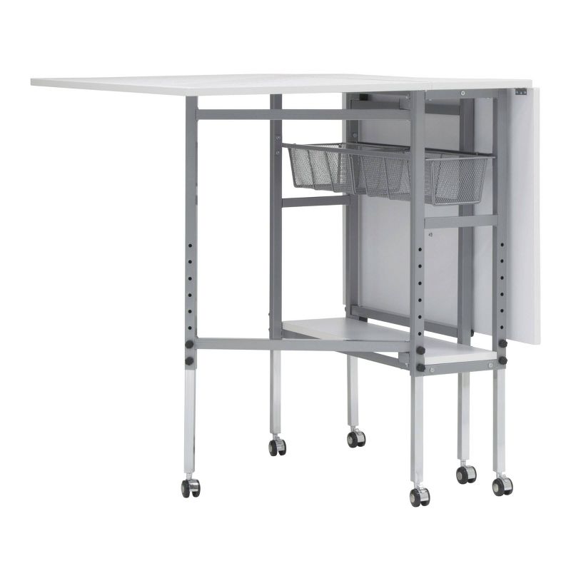 Cutting Table with Grid Silver/White - Sew Ready