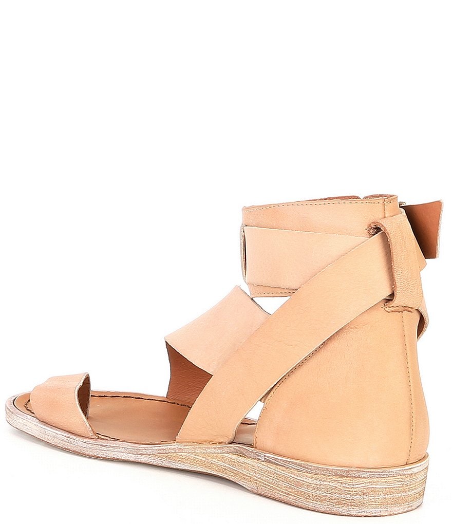 Free People Vale Leather Asymmetrical Toe Loop Ankle Strap Sandals