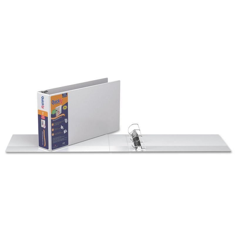 Stride QuickFit Ledger D-Ring View Binder 3" Capacity 11 x 17 White 94050
