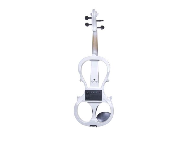Cecilio 4/4CEVN-1W 4/4 Full Size Electric Silent Solidwood Violin w/ Ebony Fittings in Style 1 - Metallic Pearl White