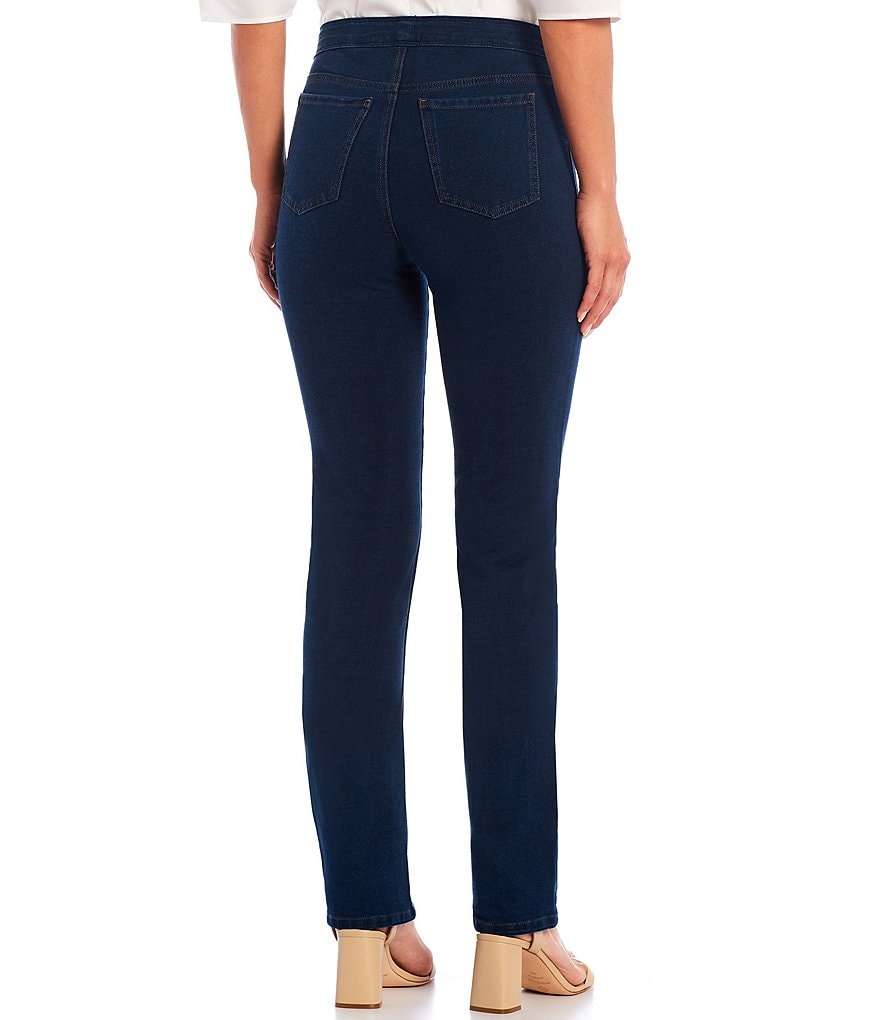 Ming Wang Straight Leg 5-Pocket Style Pull-On Jeans
