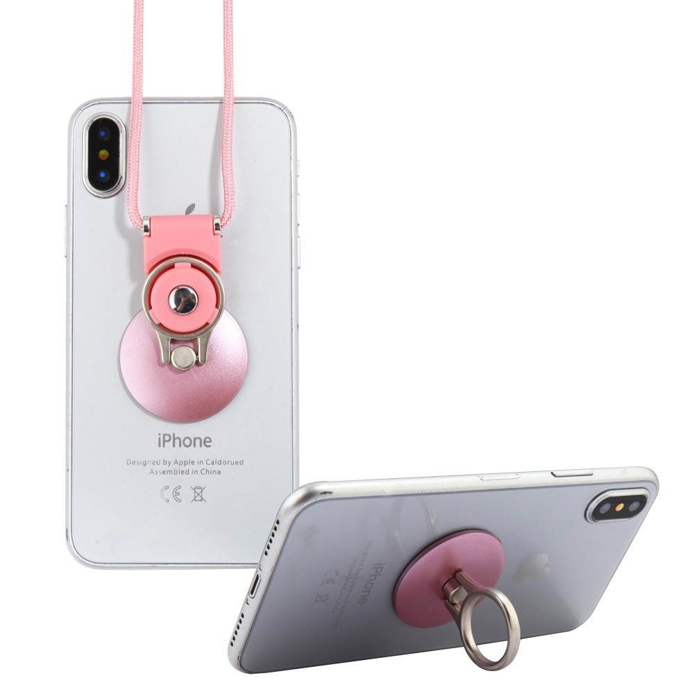2-IN-1 Smart Loop Universal Smartphone Holder & Stand with Lanyard - Rose Gold