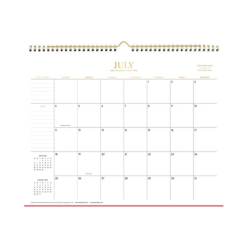 2021-22 Academic Wall Calendar 15"x12" Monthly Wirebound Skinny Mini - The Home Edit