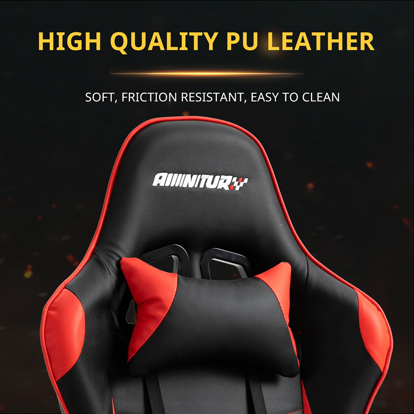 Gaming Chair, Racing Style Computer Desk Chair Padded Armrests Ergonomic Lumbar Support Adjustable Height